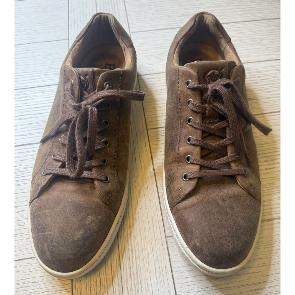 BORN‎ 'ASHRAM II' MENS Preppy Casual BROWN RAW LEATHER SNEAKER Lace Up SIZE 9.5M